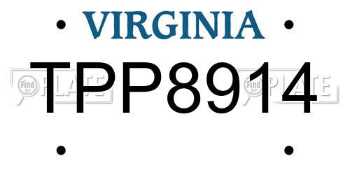TPP8914 Virginia License Plate