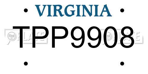TPP9908 Virginia License Plate