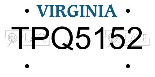 TPQ5152 Virginia License Plate