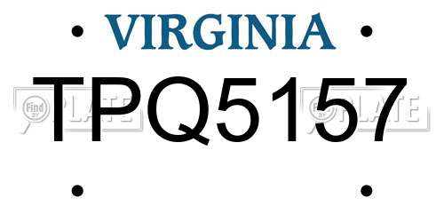 TPQ5157 Virginia License Plate