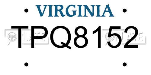 TPQ8152 Virginia License Plate