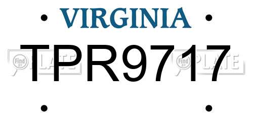 TPR9717 Virginia License Plate