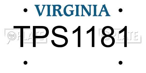 TPS1181 Virginia License Plate