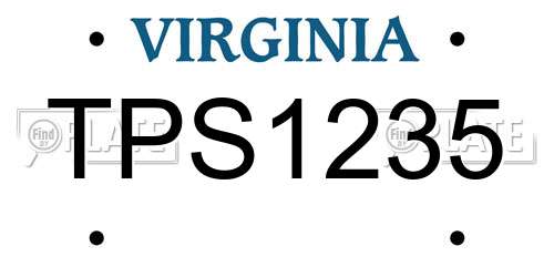 TPS1235 Virginia License Plate