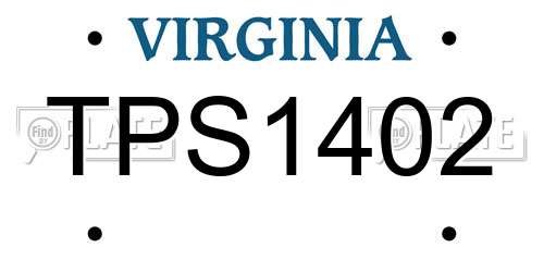 TPS1402 Virginia License Plate