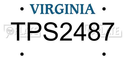 TPS2487 Virginia License Plate