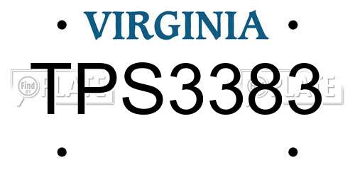 TPS3383 Virginia License Plate