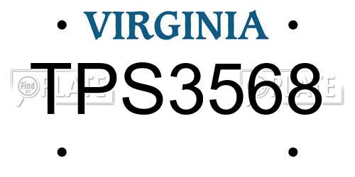 TPS3568 Virginia License Plate
