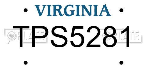 TPS5281 Virginia License Plate