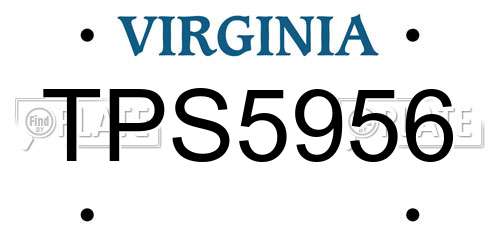 TPS5956 Virginia License Plate