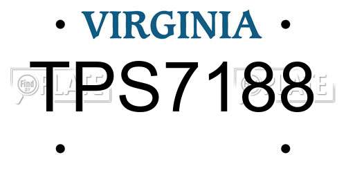 TPS7188 Virginia License Plate
