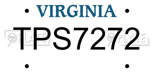 TPS7272 Virginia License Plate