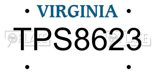 TPS8623 Virginia License Plate