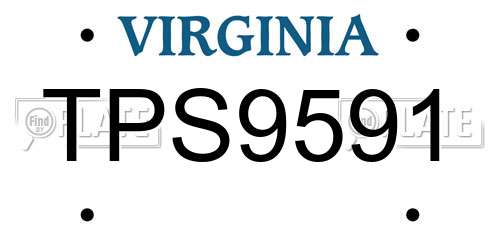 TPS9591 Virginia License Plate
