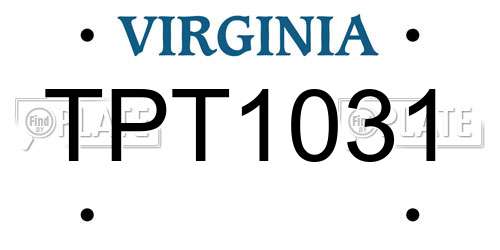 TPT1031 Virginia License Plate