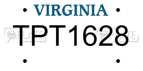 TPT1628 Virginia License Plate
