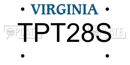 TPT28S Virginia License Plate