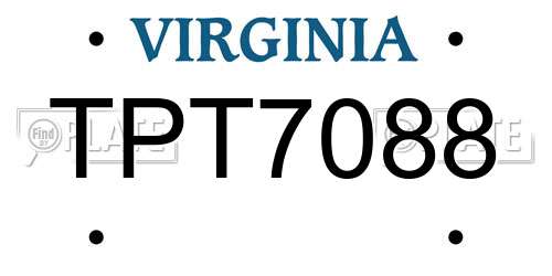 TPT7088 Virginia License Plate