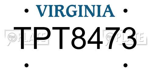 TPT8473 Virginia License Plate