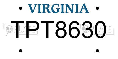 TPT8630 Virginia License Plate