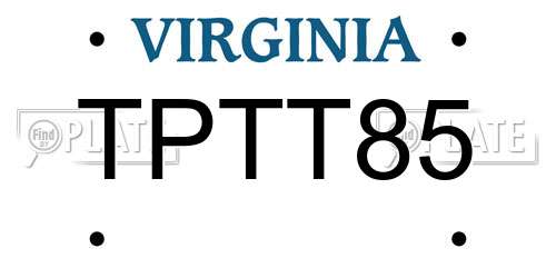 TPTT85 Virginia License Plate