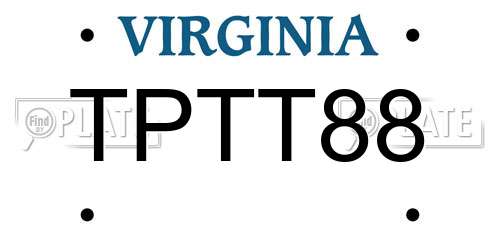 TPTT88 Virginia License Plate