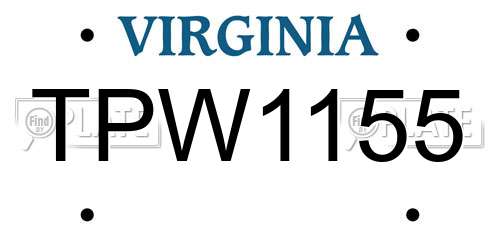 TPW1155 Virginia License Plate