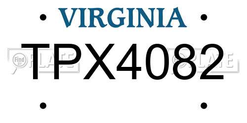 TPX4082 Virginia License Plate