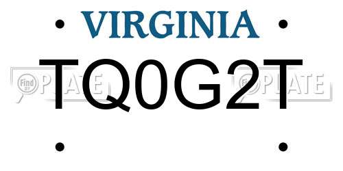 TQ0G2T Virginia License Plate