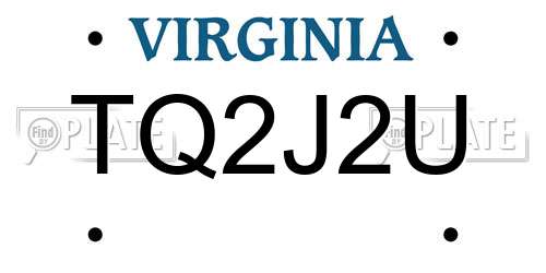 TQ2J2U Virginia License Plate