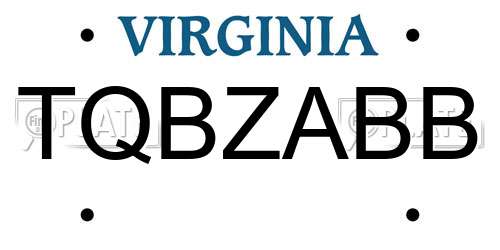 TQBZABB Virginia License Plate