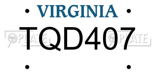 TQD407 Virginia License Plate