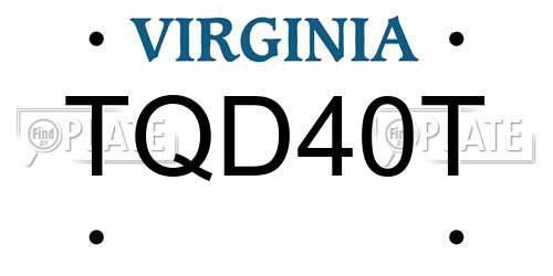 TQD40T Virginia License Plate