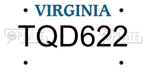 TQD622 Virginia License Plate