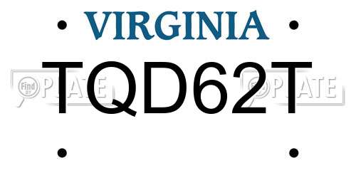 TQD62T Virginia License Plate