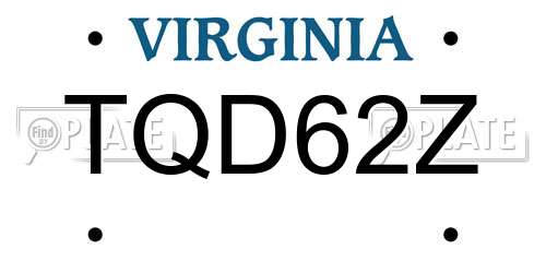 TQD62Z Virginia License Plate