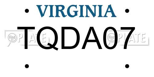 TQDA07 Virginia License Plate