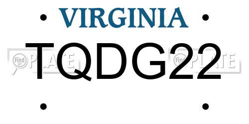 TQDG22 Virginia License Plate