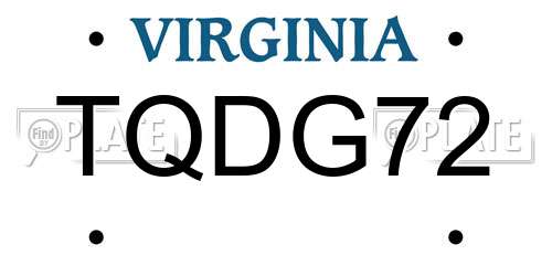 TQDG72 Virginia License Plate