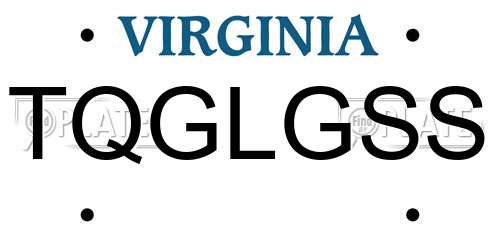 TQGLGSS Virginia License Plate