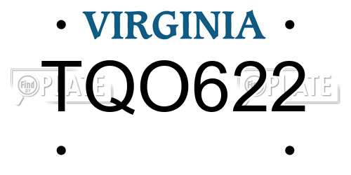 TQO622 Virginia License Plate