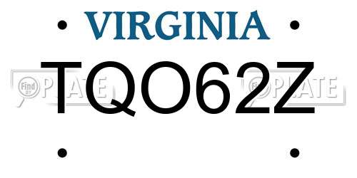 TQO62Z Virginia License Plate