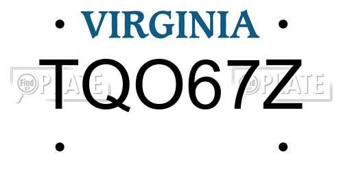 TQO67Z Virginia License Plate