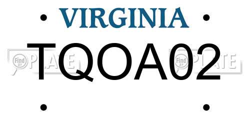 TQOA02 Virginia License Plate