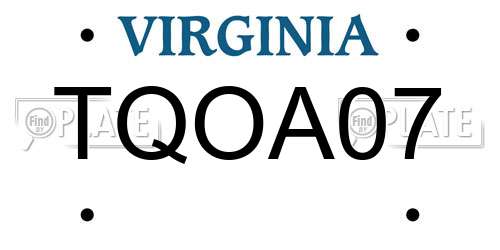 TQOA07 Virginia License Plate
