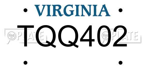 TQQ402 Virginia License Plate