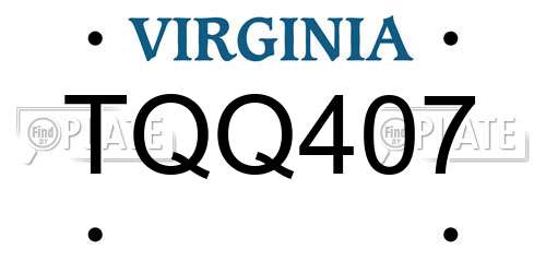 TQQ407 Virginia License Plate