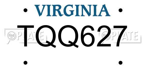 TQQ627 Virginia License Plate