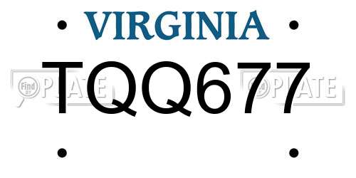 TQQ677 Virginia License Plate