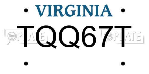 TQQ67T Virginia License Plate